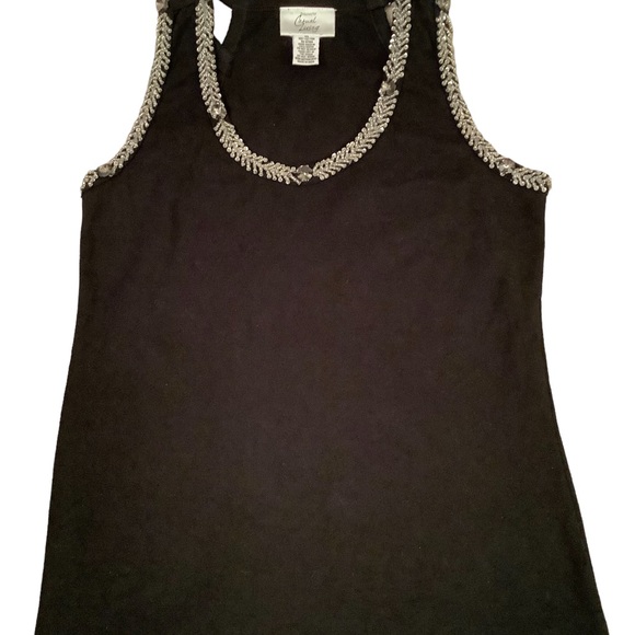 CASUAL LIVING VINTAGE TANK TOP WITH BEADED NECKLINE AND BACK. SIZE MEDIUM - Picture 2 of 16